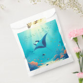 Klassieke, manta ray kustkunst bedankzakje (Gezegeld)