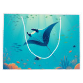 Klassieke, manta ray kustkunst groot cadeauzakje (Achterkant)