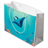 Klassieke, manta ray kustkunst groot cadeauzakje (Achterkant Gekanteld)