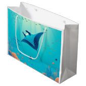 Klassieke, manta ray kustkunst groot cadeauzakje (Voorkant Gekanteld)