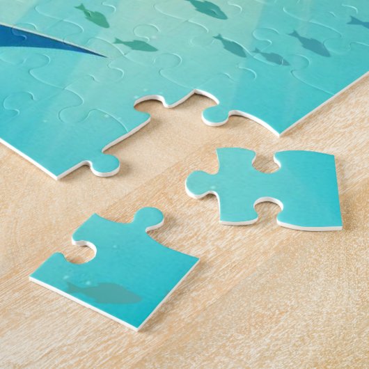 Klassieke, manta ray kustkunst legpuzzel (Zijkant)