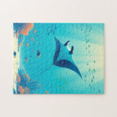 Klassieke, manta ray kustkunst legpuzzel (Horizontaal)