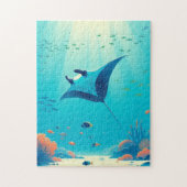 Klassieke, manta ray kustkunst legpuzzel (Verticaal)