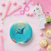 Klassieke, manta ray kustkunst papieren kommen (Feest)