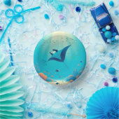 Klassieke, manta ray kustkunst papieren kommen (Feest)