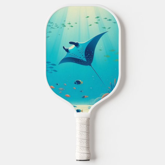 Klassieke, manta ray kustkunst pickleball paddle (Voorkant)