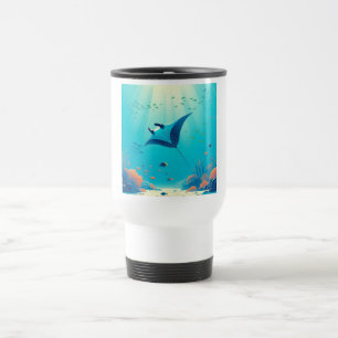 Klassieke, manta ray kustkunst reisbeker