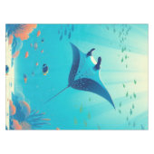 Klassieke, manta ray kustkunst tafelkleed (Voorkant (Horizontaal))