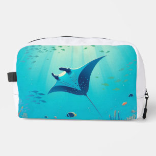 Klassieke, manta ray kustkunst toilettasje