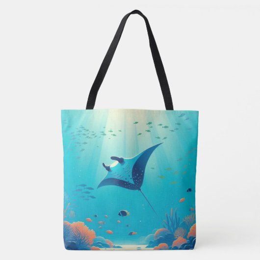 Klassieke, manta ray kustkunst tote bag (Voorkant)
