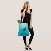 Klassieke, manta ray kustkunst tote bag (Op model)