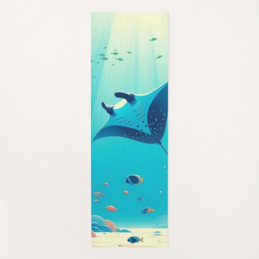Klassieke, manta ray kustkunst yogamat (Voorkant)