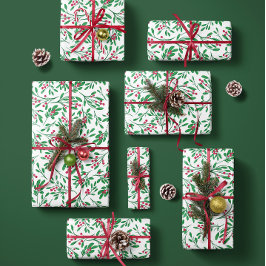 Klassieke maretak- Kerst verpakkingsvellen Inpakpapier Vel