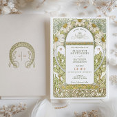 Klassieke Margherite Daisy Bruiloft Art Nouveau Mu Kaart