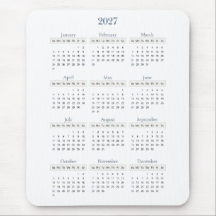 Klassieke marine 2027 kalender Elke achtergrondk Muismat