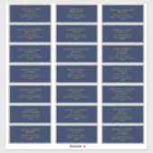 Klassieke marine | Adresetiketten voor goudweddens Sticker (Vel)