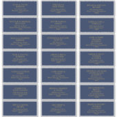 Klassieke marine | Adresetiketten voor goudweddens Sticker (Voorkant)