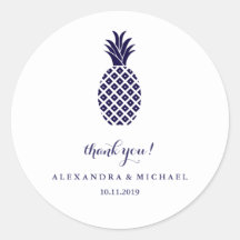 Klassieke marine ananas bruiloft dank u