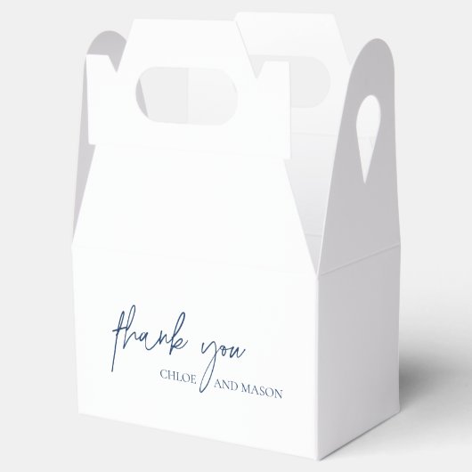 Klassieke Marine Blauw Elegant Huwelijk Bedankdoosjes (Geopend)