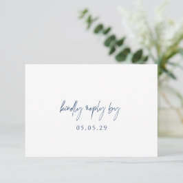 Klassieke Marine Blauw Elegant Huwelijk RSVP Kaartje