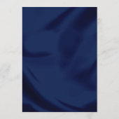 Klassieke Marine Blauw en Goud Huwelijk Elegante B Menu (Achterkant)