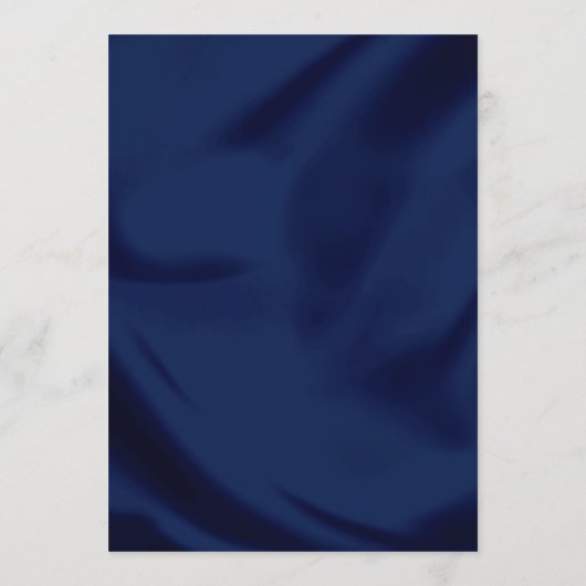 Klassieke Marine Blauw en Goud Huwelijk Elegante B Menu (Achterkant)