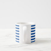 Klassieke Marine Blauw en Wit Horizontaal Gestreep Espresso Kop (Achterkant)