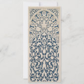 Klassieke Marine Blauw Islamitisch Kant Bruiloft U Kaart (Achterkant)