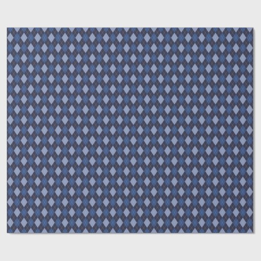 Klassieke Marine Blauw Kleine Argyle Diamanten Cadeaupapier (Vlak)