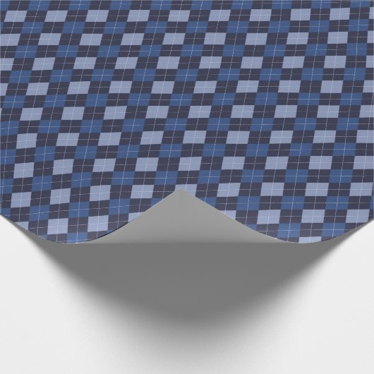 Klassieke Marine Blauw Kleine Argyle Diamanten Cadeaupapier (Hoek)