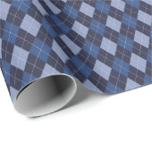 Klassieke Marine Blauw Kleine Argyle Diamanten Cadeaupapier (Rol Hoek)