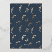 klassieke marine blauw monogram bruiloft gouden ku folie uitnodiging (Achterkant)