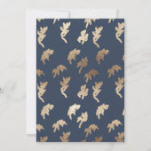 klassieke marine blauw monogram bruiloft gouden ku kaart (Achterkant)