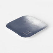 Klassieke Marine Blauwe Rook Bruiloft Papieren Bordje (Gebogen)