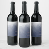 Klassieke Marine Blauwe Rook Bruiloft Wijn Etiket (Flessen)