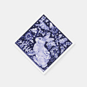 Klassieke marine Blue Bunny Rabbit Birds Dedham De Servet (Hoek)