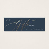 Klassieke marine Blue Elegant White Gold Gift Reg Mini Visitekaartjes (Voorkant)