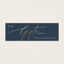 Klassieke marine Blue Elegant White Gold Gift Reg Mini Visitekaartjes