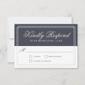 Klassieke marine Blue Simple Elegant Wedding RSVP (Voorkant)