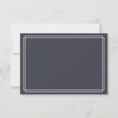 Klassieke marine Blue Simple Elegant Wedding RSVP (Achterkant)