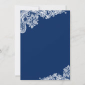 Klassieke marine Blue White Lace Retirement Party Kaart (Achterkant)