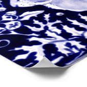 Klassieke marine Blue, White Rabbit Birds Dedham D Poster (Hoek)