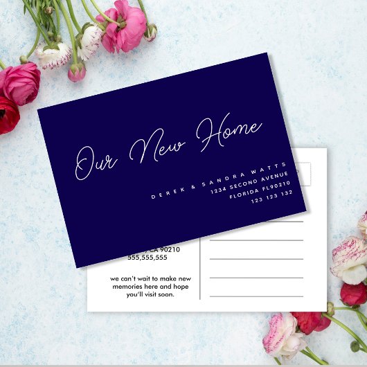 Klassieke Marine | Elegant We hebben de adreswijzi Aankondigingskaart