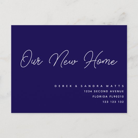 Klassieke Marine | Elegant We hebben de adreswijzi Aankondigingskaart (Voorkant)