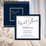 Klassieke marine en goud - Bridal Shower Invitatio Kaart<br><div class="desc">Verzamel vrienden en familie om de 'Bride-to-be' te vieren met deze elegante en 'Classic Navy & Gold' - Bridal Shower Invitation. De typografische tekst is eenvoudig te personaliseren met ons stapsgewijze ontwerp op het scherm. Ben zeker om alle stukken aan dit Klassieke Collectie van de Zeemacht & van de Gouden...</div>