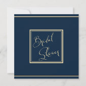Klassieke marine en goud - Bridal Shower Invitatio Kaart (Achterkant)