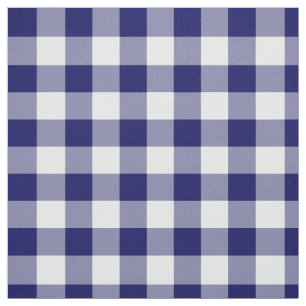 Klassieke marine en White Gingham Pattern Stof