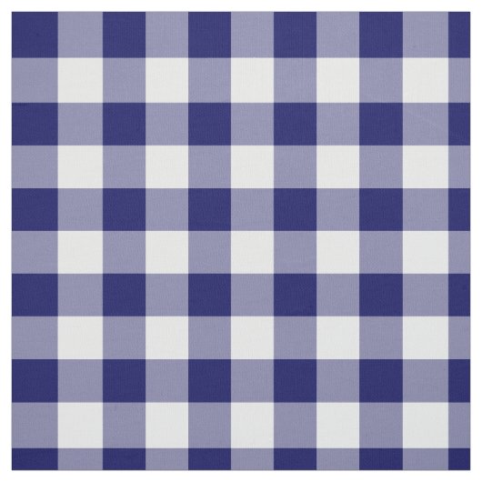 Klassieke marine en White Gingham Pattern Stof (Swatch)