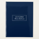 Klassieke Marine en wit 2024 Planner<br><div class="desc">Klassieke,  elegante persoonlijke planner met marineachtergrond en witte letters.</div>
