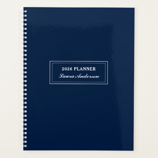Klassieke Marine en witte 2026 Planner (Voorkant)